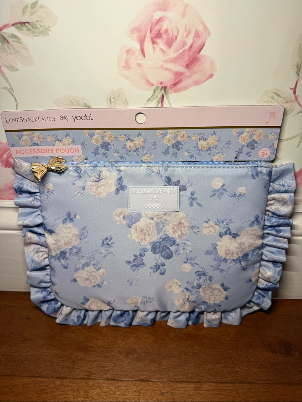 LoveShackFancy x Target - Yoobi Blooming Heirloom Zip Pencil Ruffle Whisper Blue